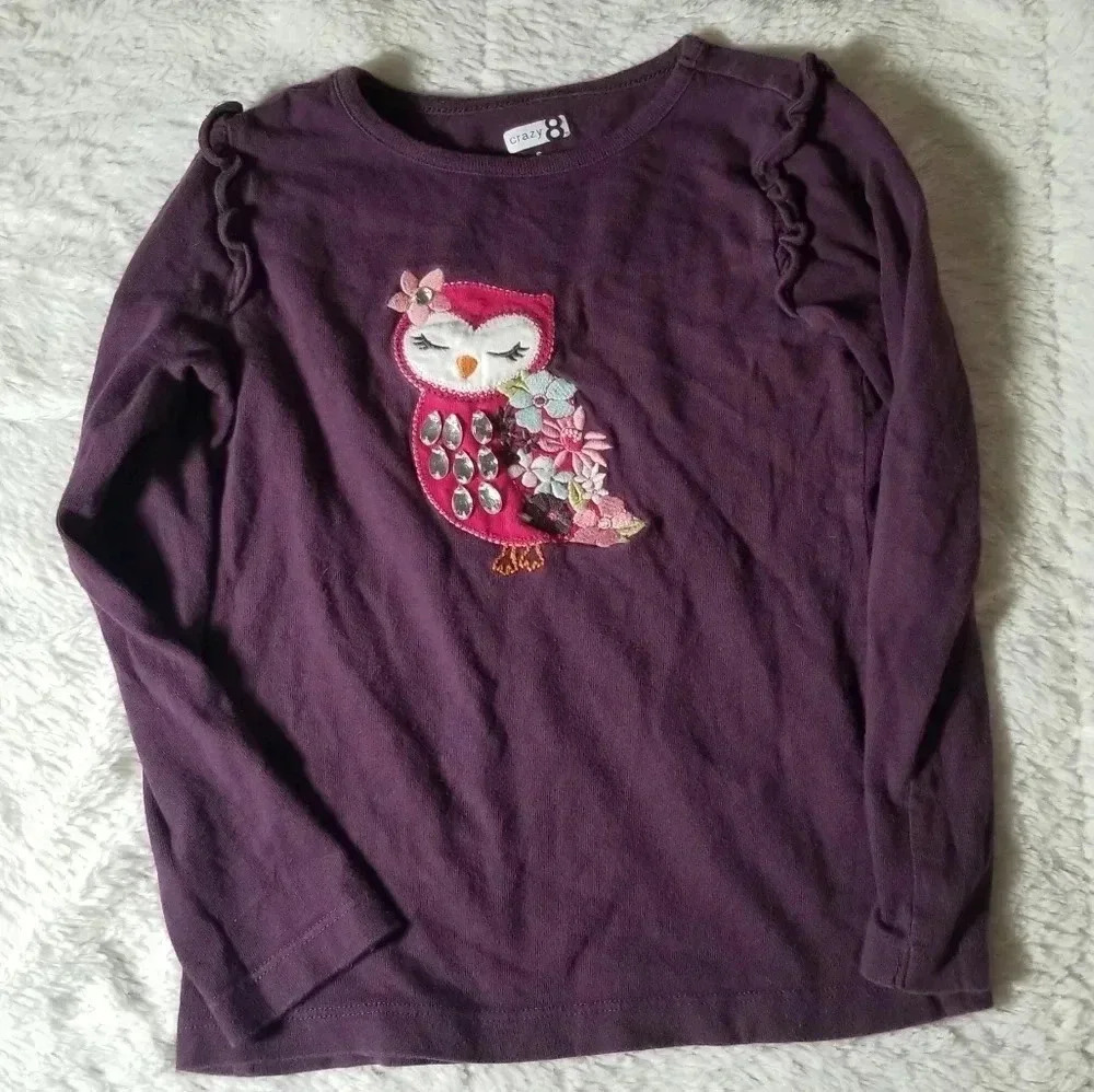 Girls small Crazy 8 owl ls